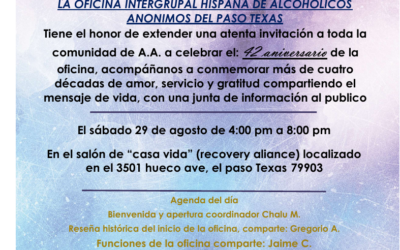 42.º Aniversario de la Oficina Intergrupal Hispana de Alcohólicos Anónimos de El Paso, Texas